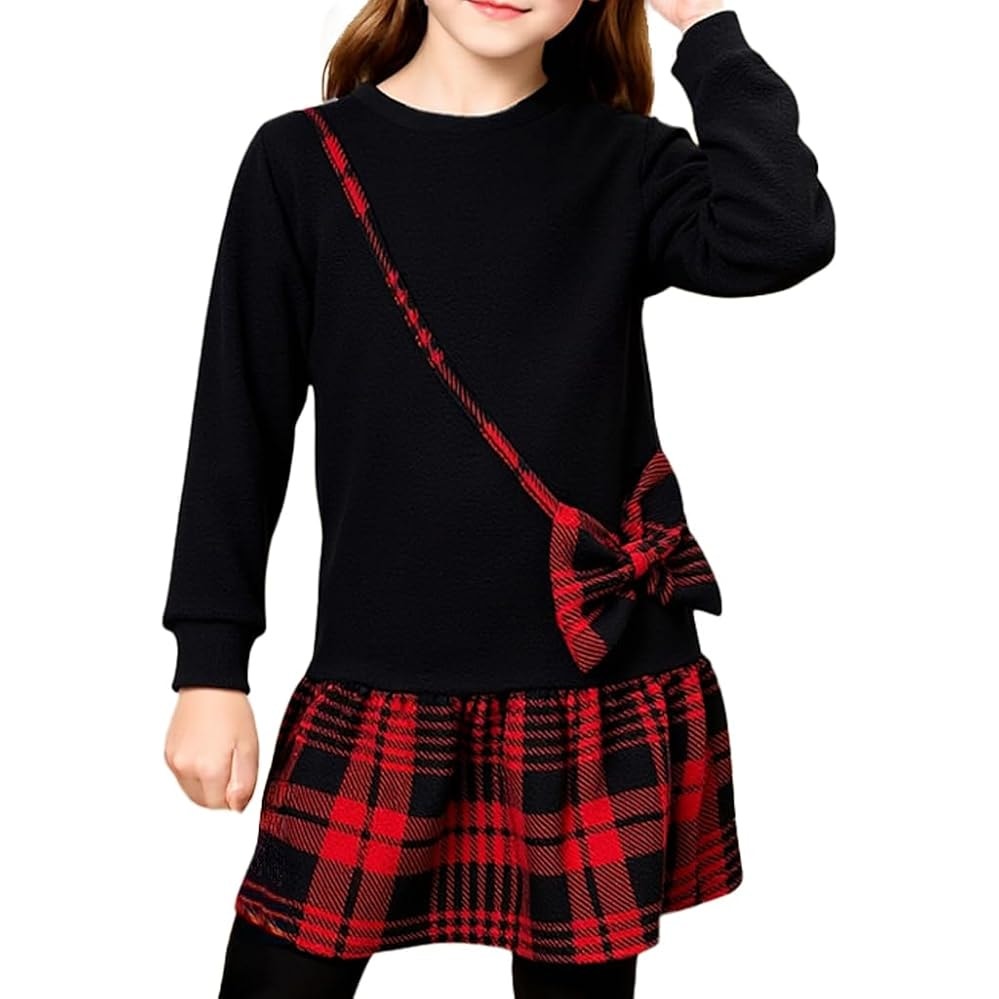 NWT ~ Girls Black & Red Plaid Dress ~ Youth Size 6 years