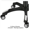 NWT ~ Set/ 5 Solid Black 5 Stars Wheels Smooth Rolling Chair Casters
