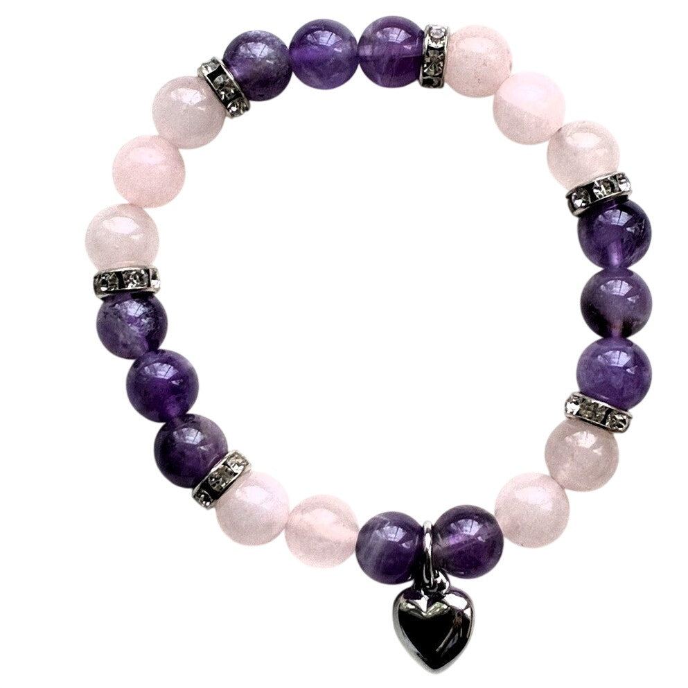 BRAND NEW ~ Sweet 16 Purple Beaded Charm Bracelet Brown Kraft Gift Box & Card