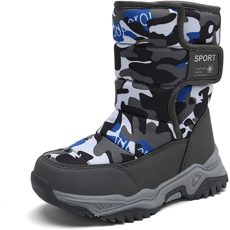BRAND NEW ~ Camouflage Blue & Gray Camo Winter Snow Boots ~ Women's Size 8
