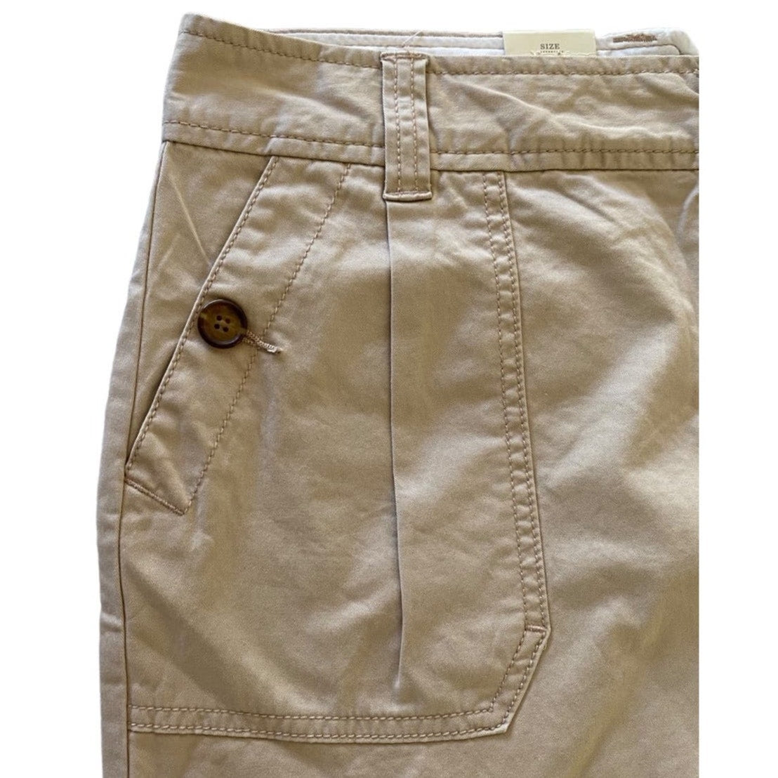 NWT ~ OLD NAVY Tan Khaki Cotton Pockets Mini Cargo Summer Skirt ~ Womens Size 10