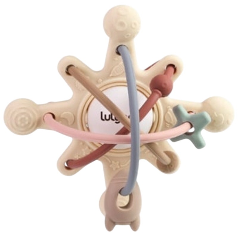 NWT ~ Lulyboo Silicone Sensory Baby Infant Teether Rattle - Planets