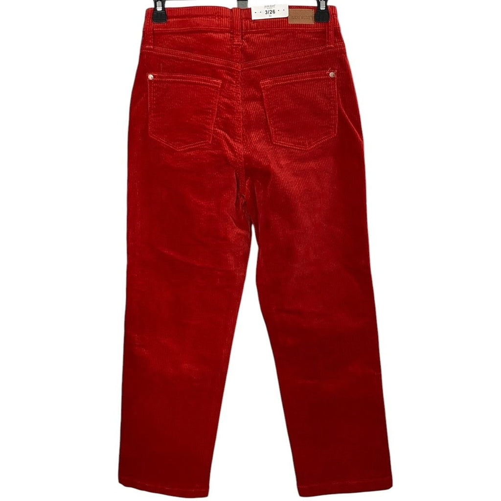 NWT ~ JUDY BLUE Mandy Cord Button Fly Ankle Straight Pants ~ Women's 3 / 26