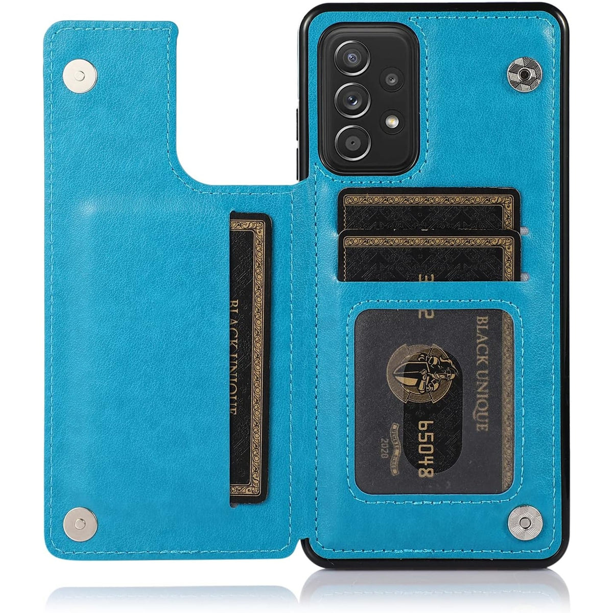 BRAND NEW ~ Blue Embossed Boho Faux Leather Galaxy Cell Phone Wallet Case