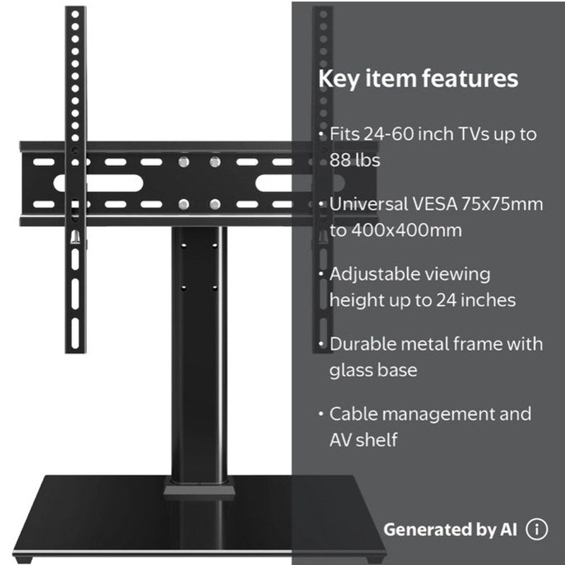 BRAND NEW ~ Universal Tabletop TV Stand 24-60" Flat Screens Desktop TV Base