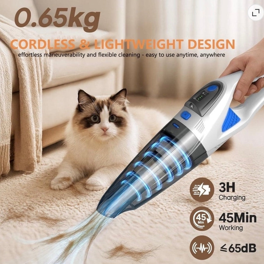 BRAND NEW Portable Rechargeable Handheld Cordless 28000PA Strong Suction Vacuum