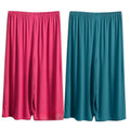 NWT ~ Women's Set/2 Teal Green & Rosy Pink Stretchy Knit Summer Capri Pants XL