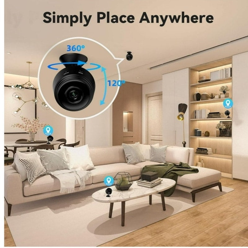 BRAND NEW ~ Small Black Indoor Home Security WiFi Wireless Surveillance Camera