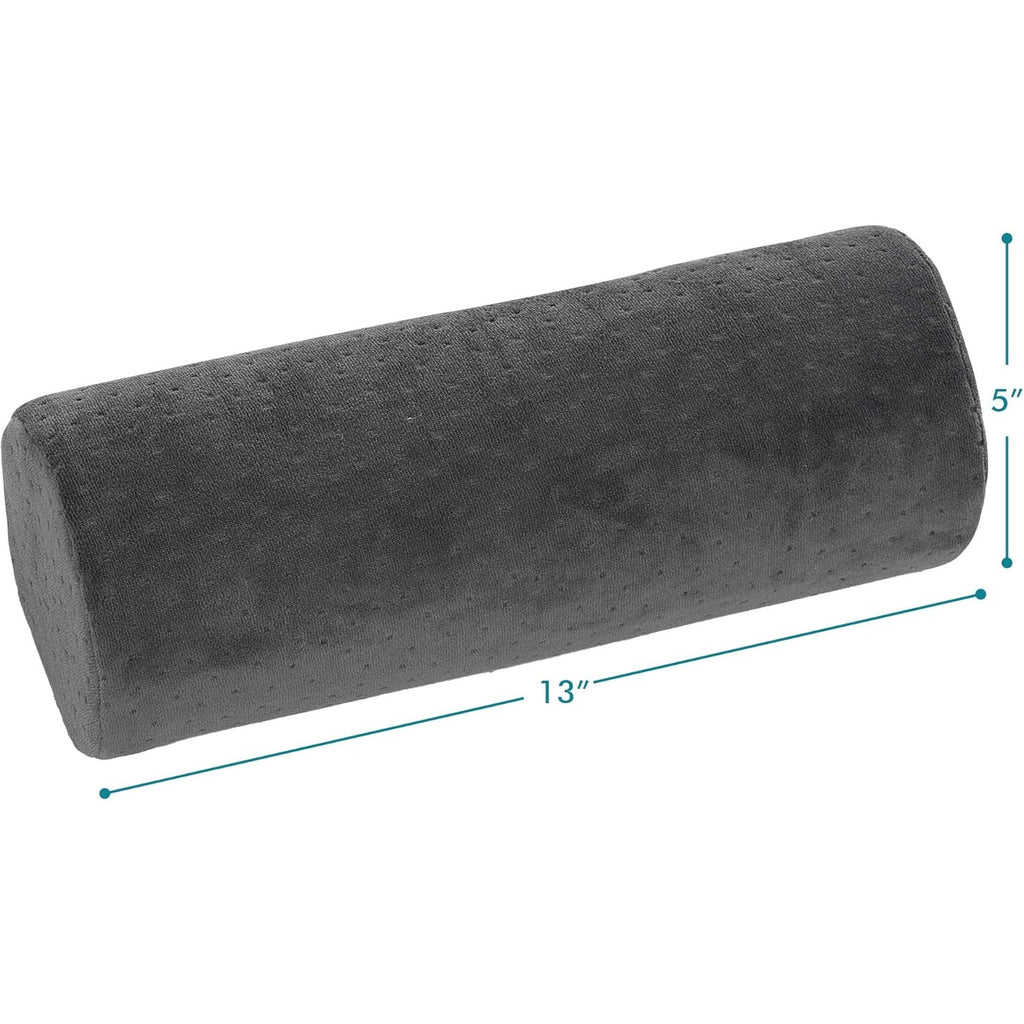 BRAND NEW ~ Gray Round Cervical Roll Cylinder Bolster Pillow & Removable Cover