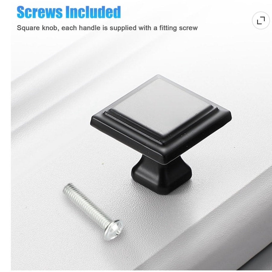 BRAND NEW ~ Set/10 Black 1.2" Cabinet Door Knobs Drawer Hardware Handles & Pulls