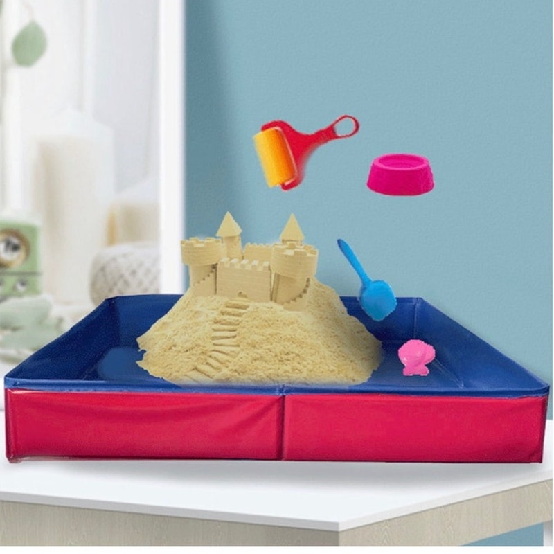 BRAND NEW ~ Blue Indoor Outdoor Beach Sand Table Square Foldable Sandbox Toy