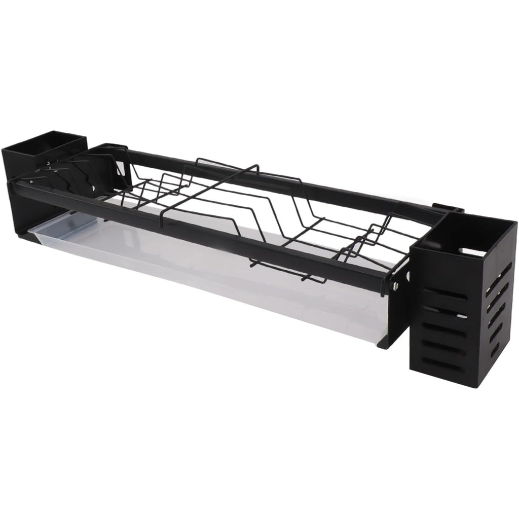 BRAND NEW ~ Black Dish & Utensils Silverware Wall Mounted Sink Drainer & Tray