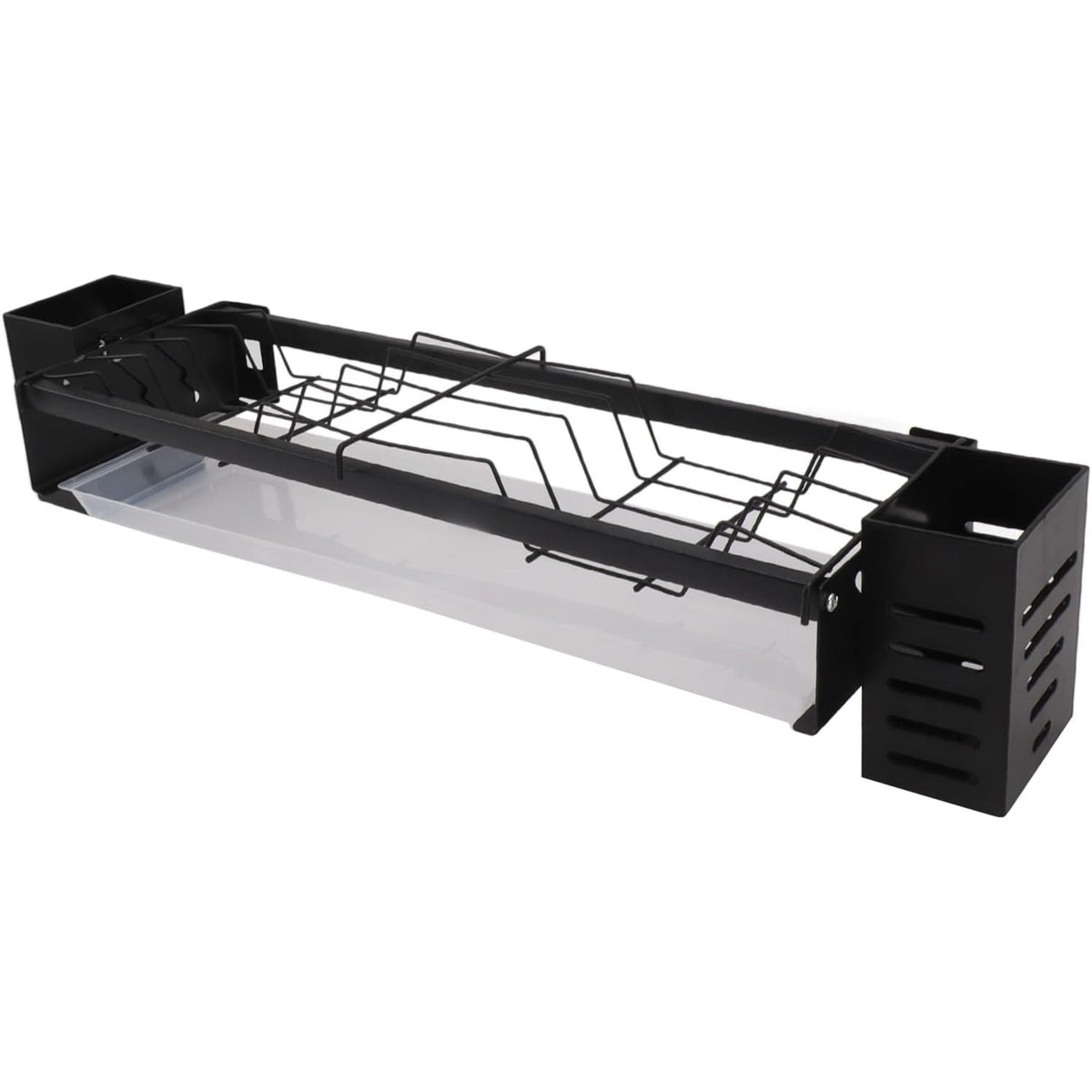 BRAND NEW ~ Black Dish & Utensils Silverware Wall Mounted Sink Drainer & Tray