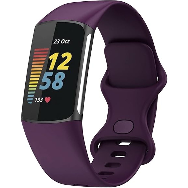 NWT ~ Purple Silicone Fitbit Compatible Watch Band Wristband Bracelet