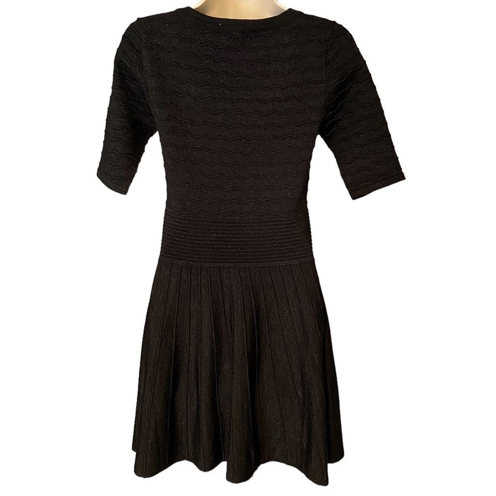 NWT ~ CANDIE'S Metallic Black Knit Swing Bodycon Dress ~ Women's Size SMALL