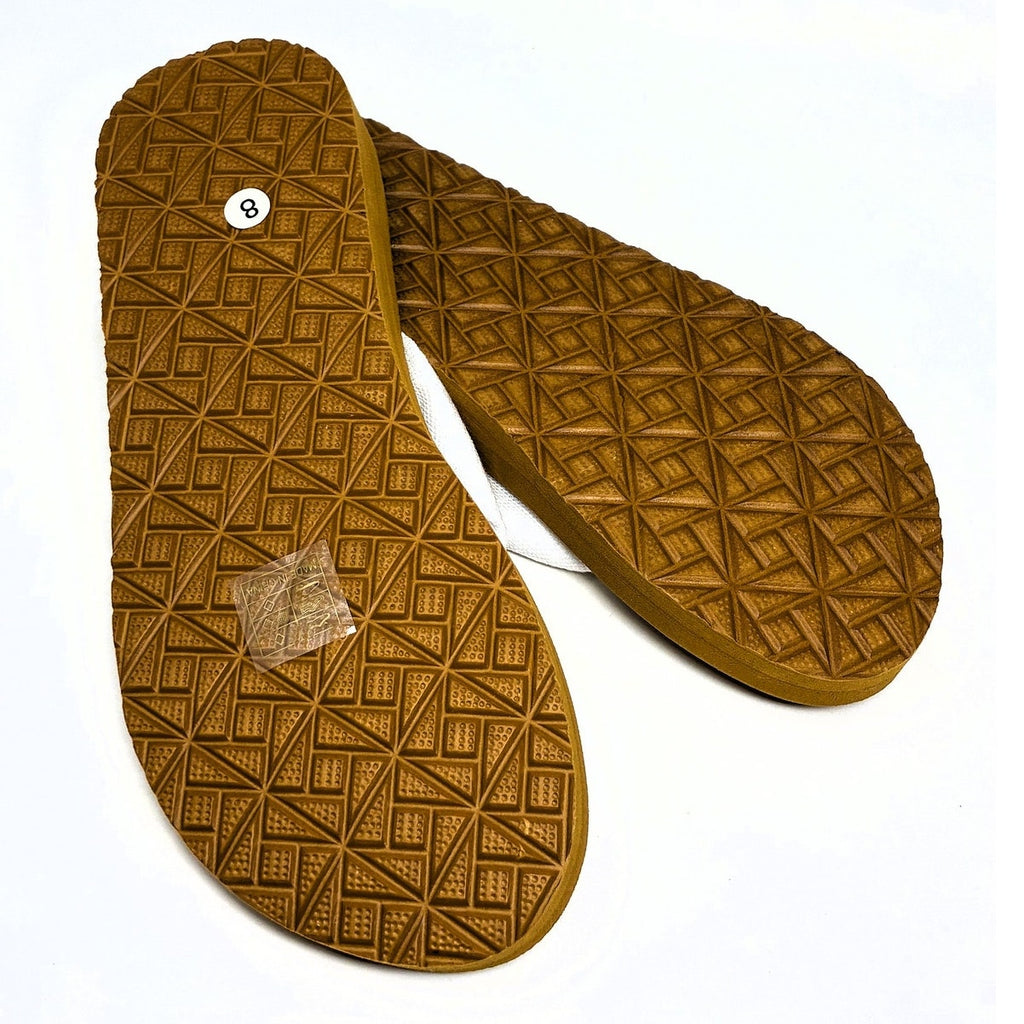 BRAND NEW ~ White Cloth Comfort Beach Summer Flip Flop Thong Sandals ~ 8