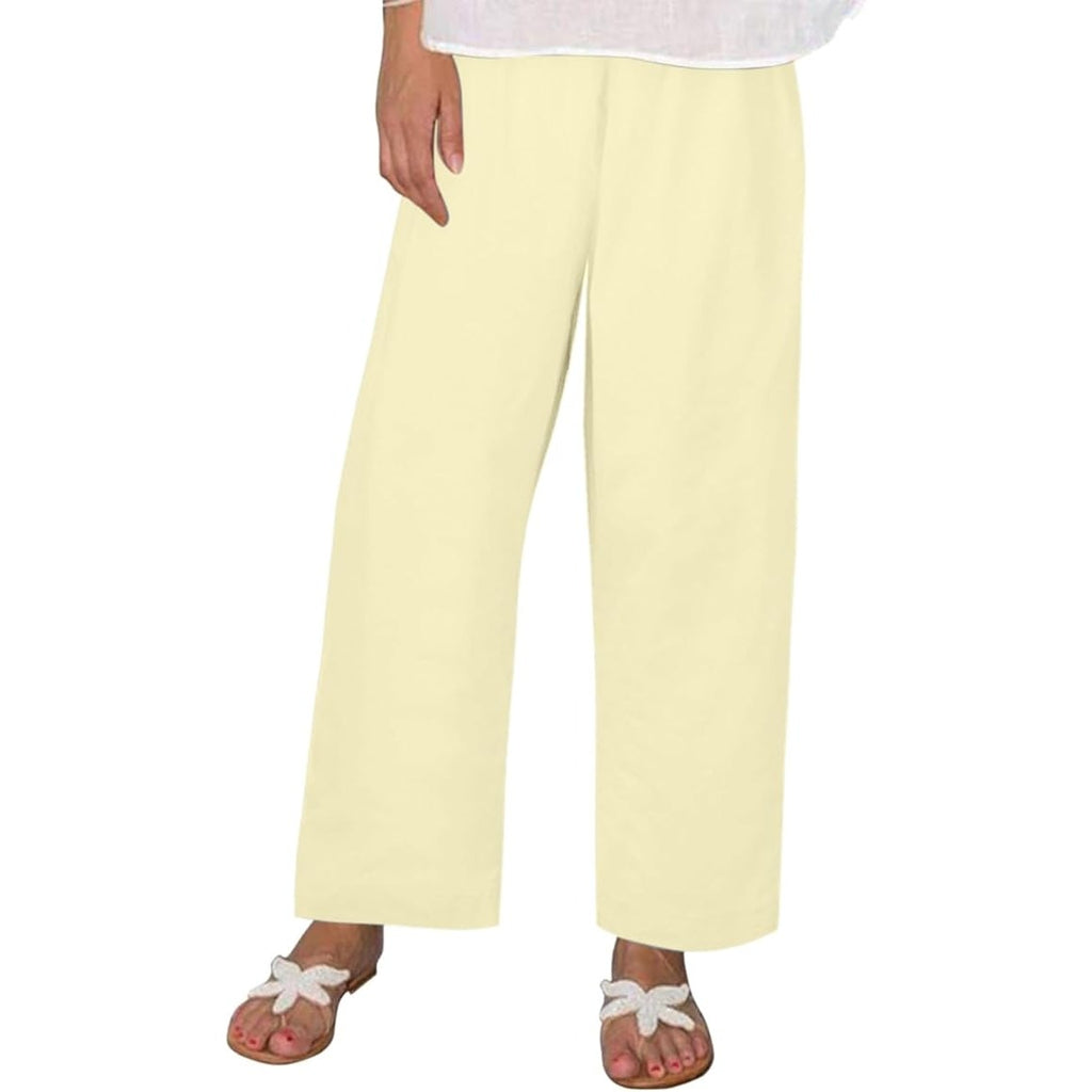NWT ~ Women's Plus Size Buttercream Yellow Casual Summer Pants ~ 5X / 2X