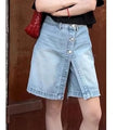 NWT ~ Women's Plus Size Denim Light Blue Jean Skort Mini Skirt Button Front ~ 2X
