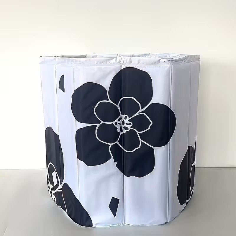 BRAND NEW ~ Blue & White Floral Portable Foldable Bathtub & Pillow ~ Camping