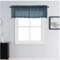 BRAND NEW ~ Set/2 Dusty Blue Sheer Curtain Valances with Rod Pockets ~ 42W x 14L