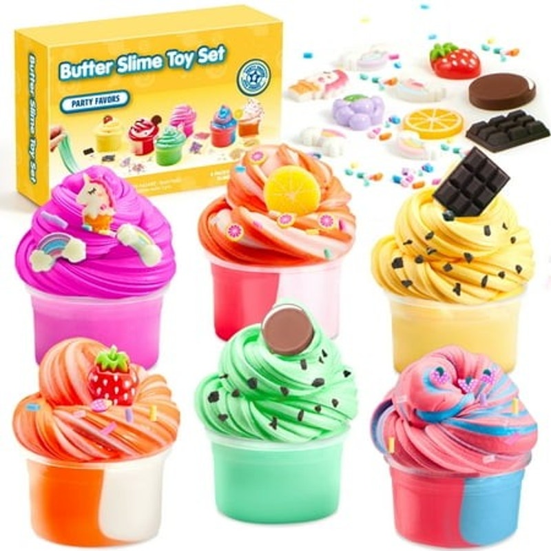 BRAND NEW ~ Joyfy 6 Pack Super Soft Non-Sticky Butter Slime Kit for Kids