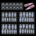 BRAND NEW ~ 216pcs 5 Shapes Nail Tips Stickers Reusable Silicone Gel Extension