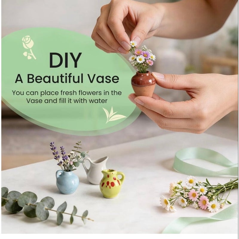 BRAND NEW ~ Set/8 Mini 3D Resin Vase Refrigerator Decorative Magnets