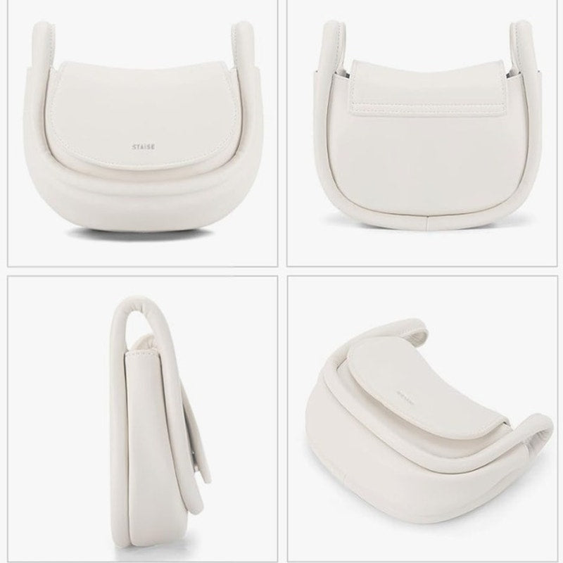 BRAND NEW ~ Staise Trendy Small Cream Vegan Leather Crossbody Shoulder Bag Purse