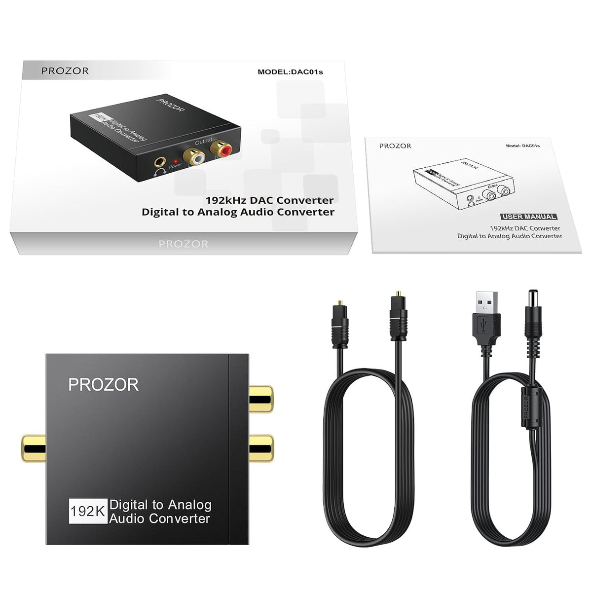 BRAND NEW 192KHz Digital to Analog Audio Converter Digital Optical Jack Adapter