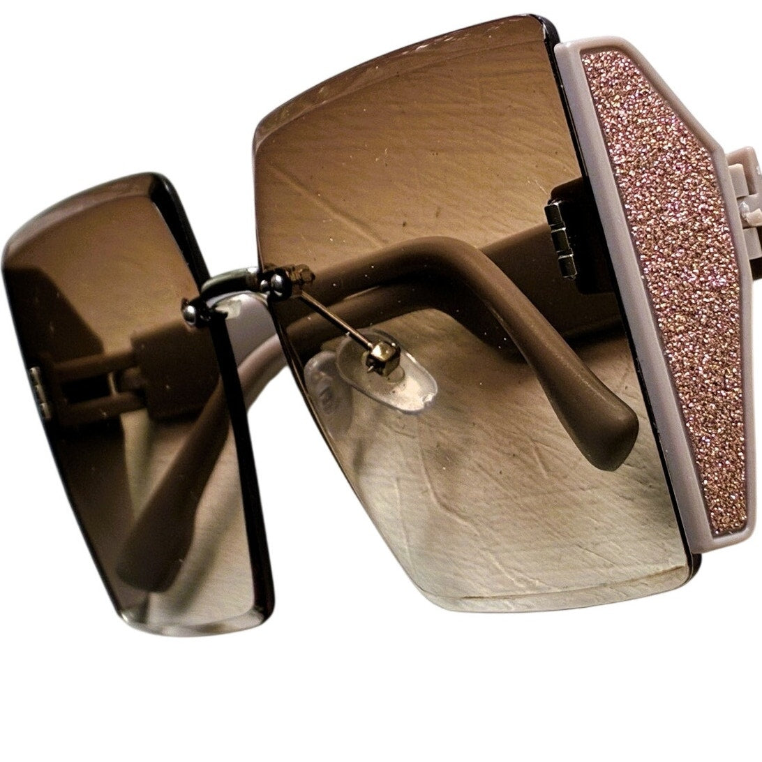 BRAND NEW ~ NWT ~ Women's Large Retro 70's Brown Shade Summer Beach Sunglasses