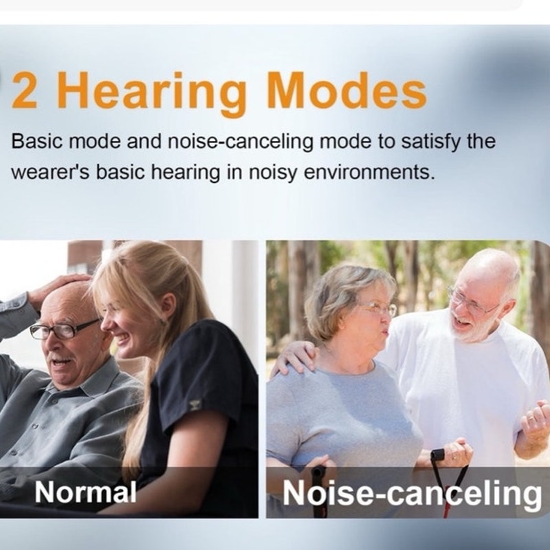 BRAND NEW ~ Beige OTC Noise Cancelling Rechargeable Hearing Aids & Charging Case