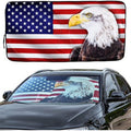 BRAND NEW ~ American Flag & Bald Eagle Car & Truck Windshield Sunshade 59"x29"