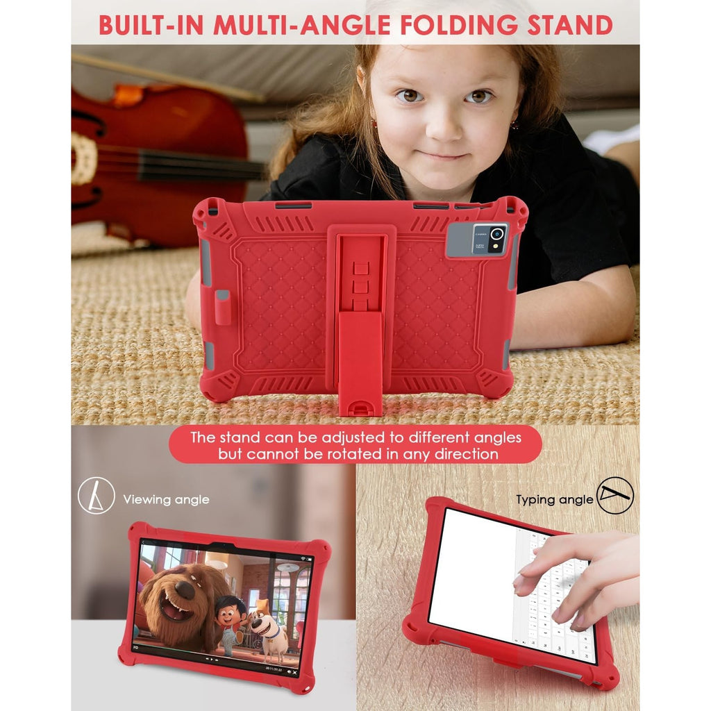 BRAND NEW ~ Red 10.1 inch Silicone Tablet Case & Stylus Pen & Shoulder Strap