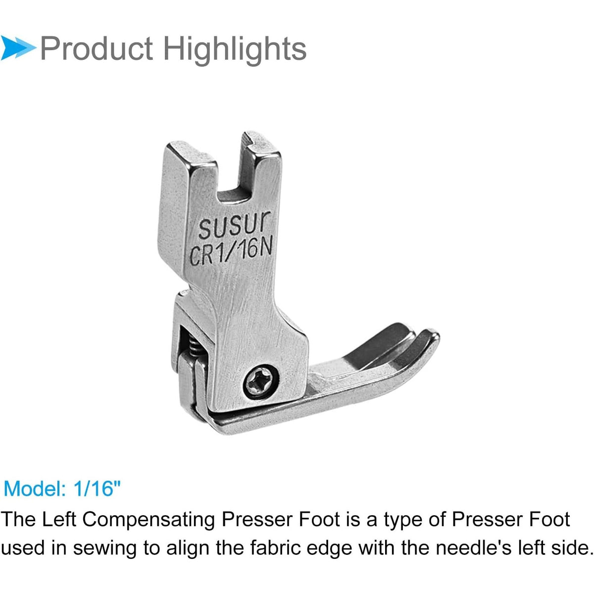 BRAND NEW ~ Sewing Machine LEFT Compensating Presser Foot Edge Guide 1/16"