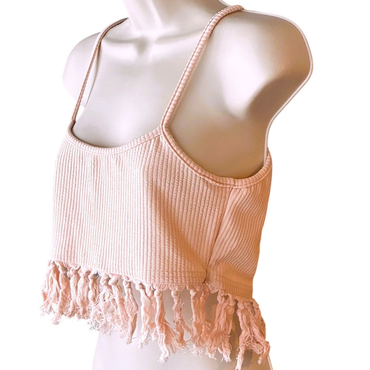 NWT ~ Pink Ribbed 2pc Boho Skirt & Cropped Cami Bohemian Summer Set ~ Women's L