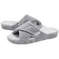 BRAND NEW ~ Gray Fuzzy Adjustable Arch Support Open Toe Slides House Slippers