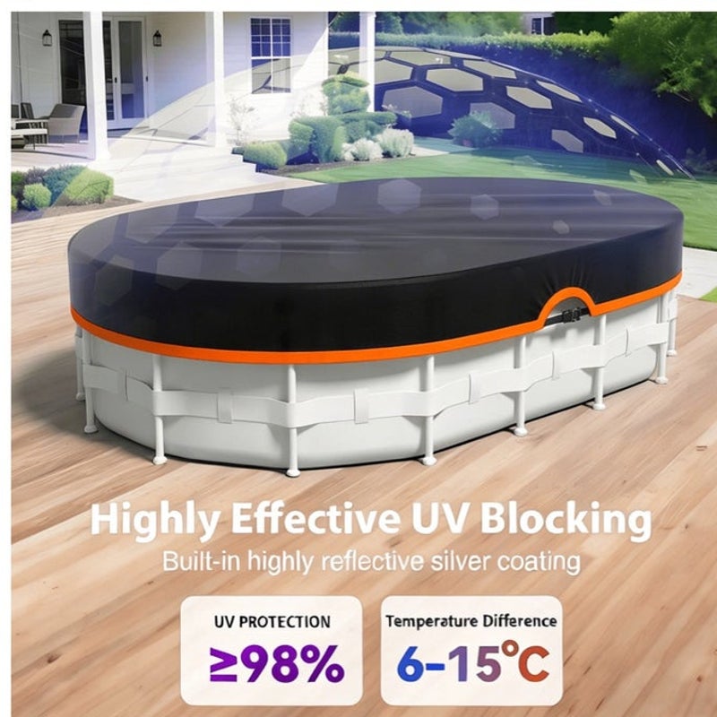 BRAND NEW ~ 12x20ft Waterproof & Dustproof Oval Above Ground Pool Cover & Winch