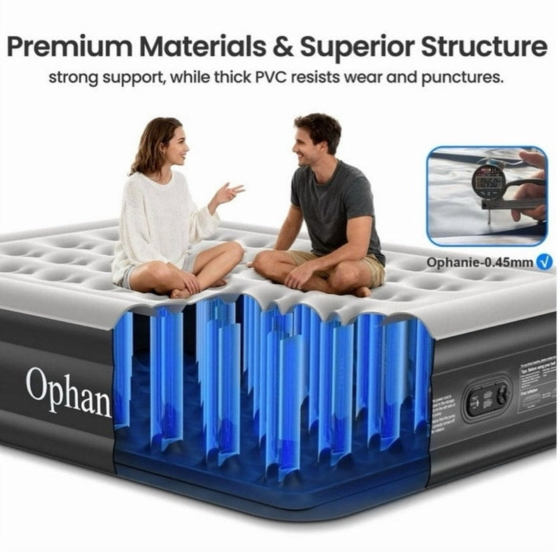 BRAND NEW ~ Black QUEEN Size 18" Elevated Inflatable Air Mattress Bed with Pump