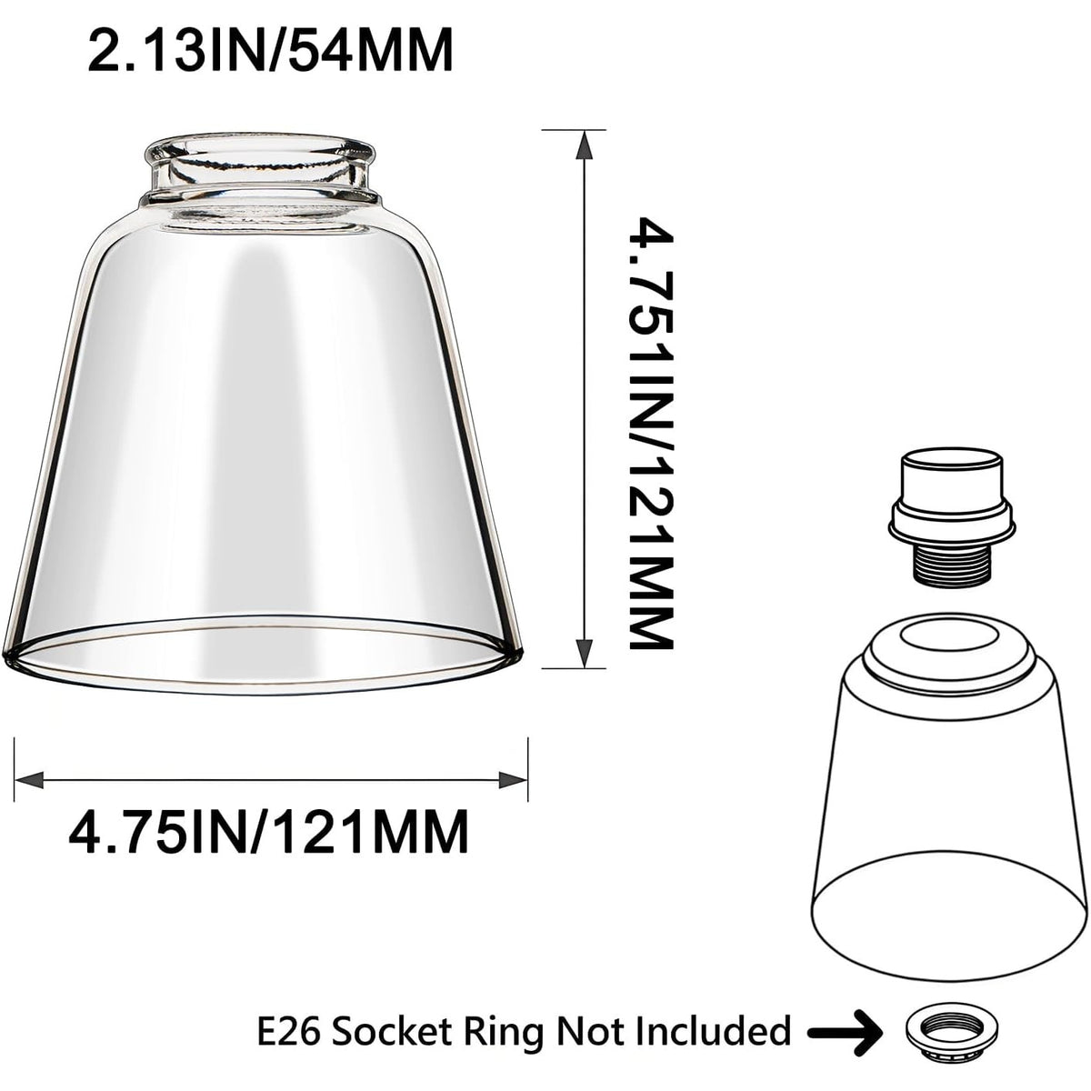 BRAND NEW ~ Set/4 Clear Glass Replacement Light Fixture Globe Shade Covers