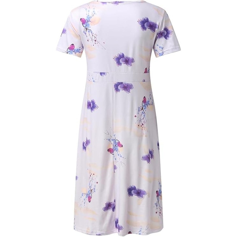 NWT ~ Women's Summer Floral Short Sleeve Flowy Casual Dress ~ Size XL (Medium?)