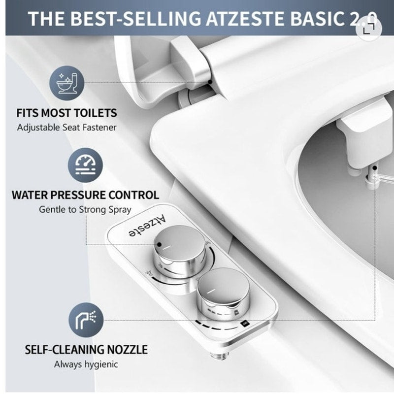 BRAND NEW ~ Ultra Slim Non-Electric Dual Nozzle Self Cleaning Bidet Sprayer