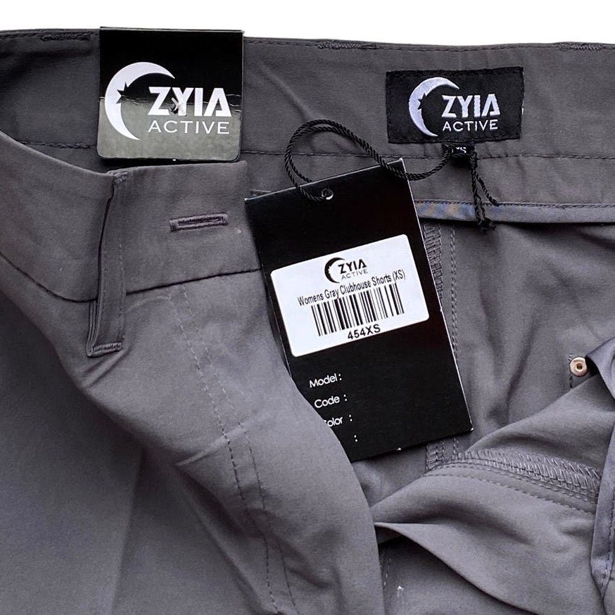 NWT ~ ZYIA Gray Clubhouse Activewear Athleisure Golf Shorts ~ Women's Size XS