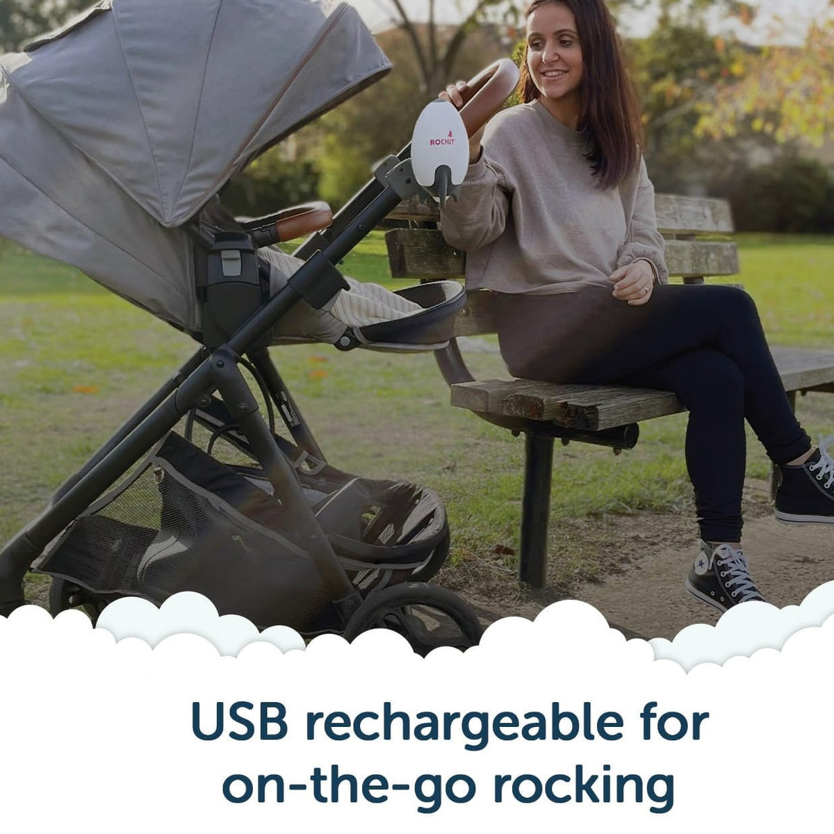 BRAND NEW ~ Rechargeable Rocker Baby Stroller Buggy Adjustable Rocking Device