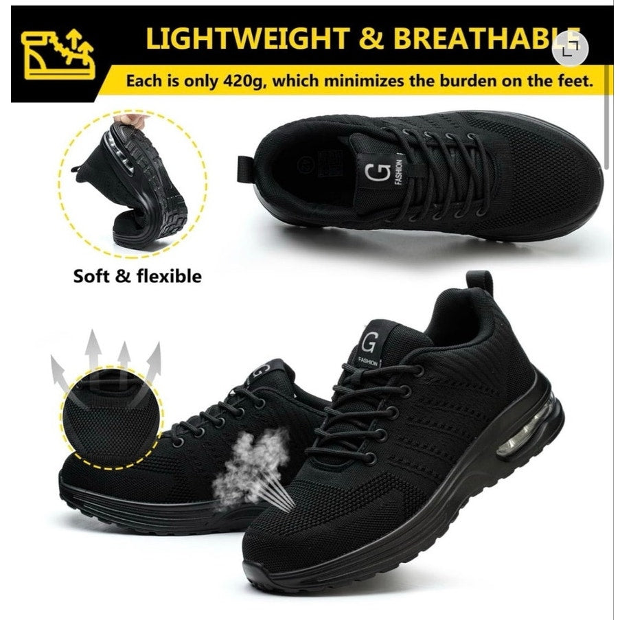 NWT ~ Slip Resistant Anti-Puncture Steel Toe Safety Work Shoes ~ Size 7 1/2