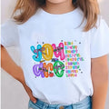 NWT ~ You Are Brave Smart Loved etc Colorful White T-Shirt ~ Girls Size 8 Years