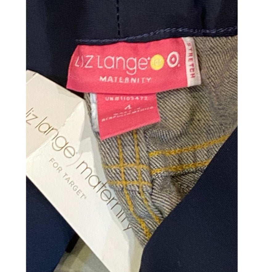 NWT ~ LIZ LANGE MATERNITY Wide Stretchy Waist Band Denim Blue Jeans ~ Women's 4