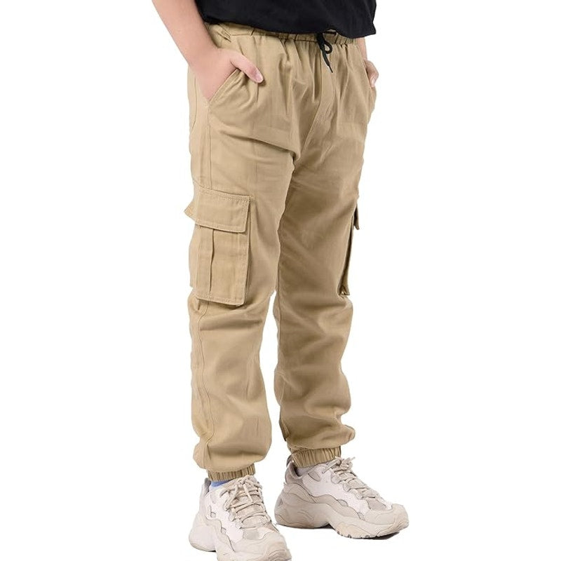 NWT ~ Men's Khaki Tan Cotton Drawstring Waist Elastic Ankle Pants ~ Size SMALL