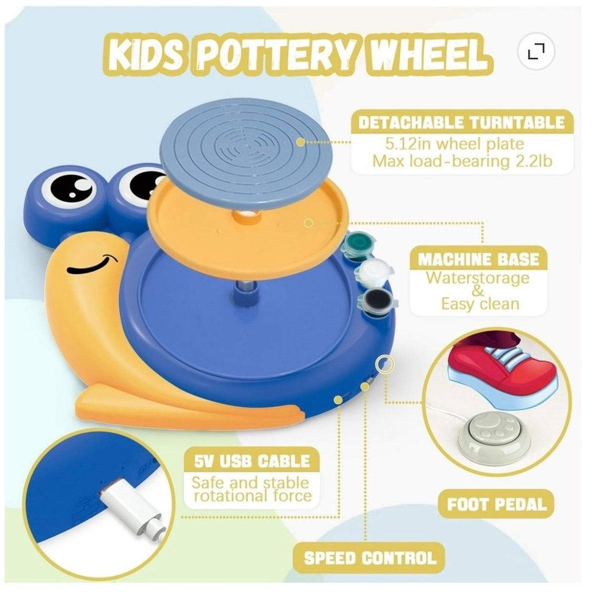 BRAND NEW ~ Pottery Wheel Kit & Clay Sculpting Tools for Kids & Beginners
