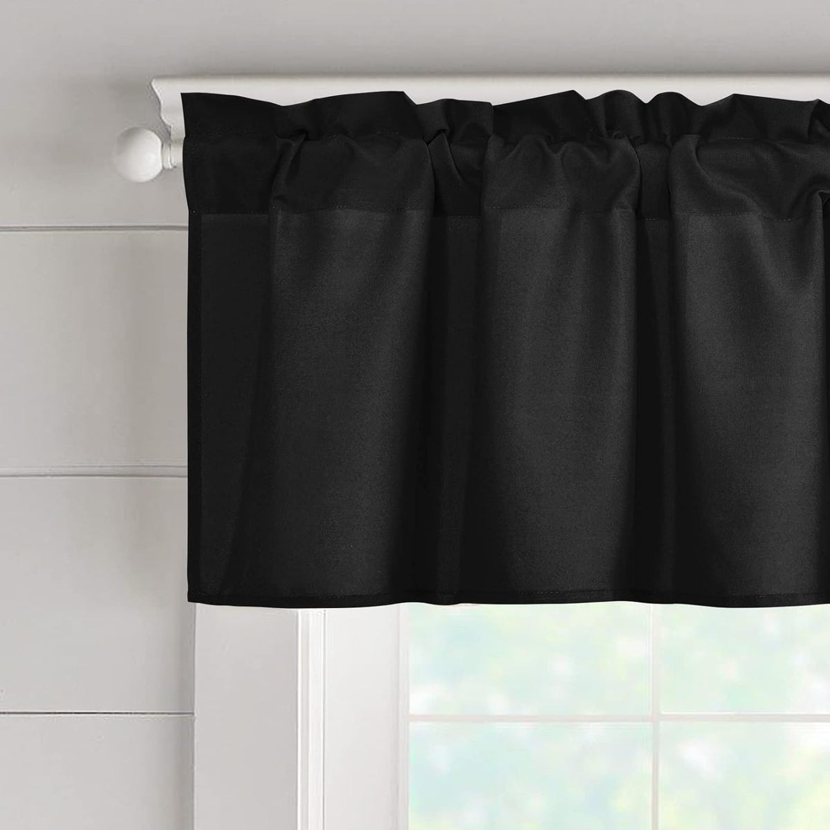 NWT ~ Black Window Valance Curtain ~ Measures 52" x 18" ~ BRAND NEW