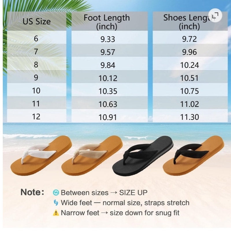 BRAND NEW ~ White Cloth Comfort Beach Summer Flip Flop Thong Sandals ~ 8